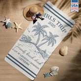 Dog-Floral-Toile-De-Jouy-Chinoiserie-French-Personalized-Quick-Dry-Beach-Towel-2